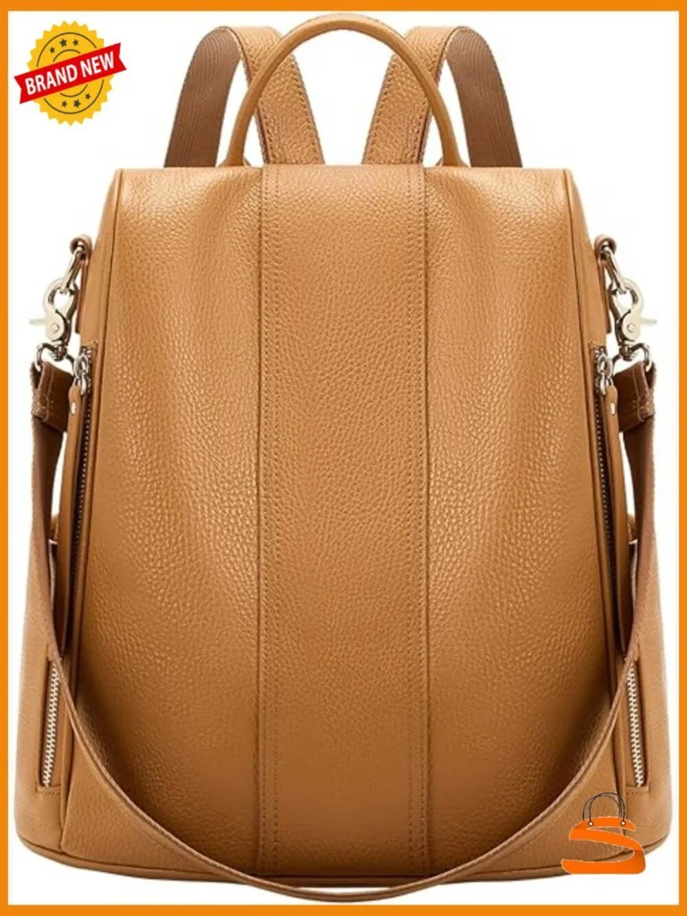 Genuine Leather Anti-Theft Convertible Backpack Purse Large Capacity